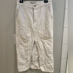 Zara midi denim skirt